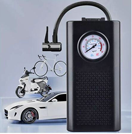 Lastik Şişirme Makinesi TYPE-C Şarjlı Elektrikli Hava Kompresörü Motosiklet-Bisiklet-Araç