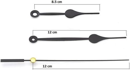 EXİZTİCARET Quartz Akar Sessiz Duvar Saati Mekanizması 18 mm ve Seti (Akrep - Yelkovan - Saniye) Askısız exizNM337