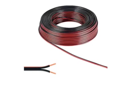 2x0.75mm² Kordon Yassı Bitişik Ses Sistemi Hoparlör Kablosu (5 Metre)
