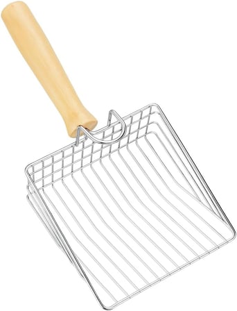 Paslanmaz Çelik Kedi Kumu Küreği – Dayanıklı Metal Yapı, Ergonomik Kaymaz Sap, Hızlı Eleme ve Atık Ayırma Tasarımı, Hijyenik ve Pratik Tuvalet Temizliği için Güçlü Kedi Kumu Temizleme Küreği