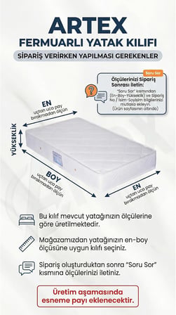 ARTEX Fermuarlı Yatak Kılıfı 160x200 Koruyucusu%100 Pamuklu Kılıf Özel Üretim Kapitone Çift Kişilik