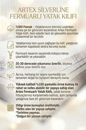 ARTEX Fermuarlı Yatak Kılıfı 160x200 Koruyucusu%100 Pamuklu Kılıf Özel Üretim Kapitone Çift Kişilik