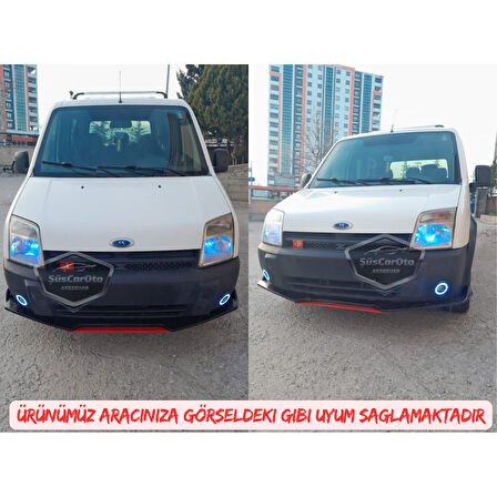 Ford Transit Connect 2002-2013 Uyumlu Üniversal Mercekli Angel Sis Farı Metal Su Geçirmez 76 mm Turuncu Halkalı Gündüz Farı Angel Eyes 2 Adet