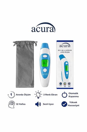 AC-9280 Kulaktan &amp; Alından Ateş Ölçer, Beyaz Mavi