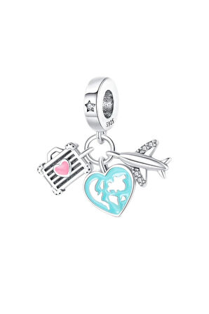Seyahat Tutkusu Charm | 925 Ayar Gümüş