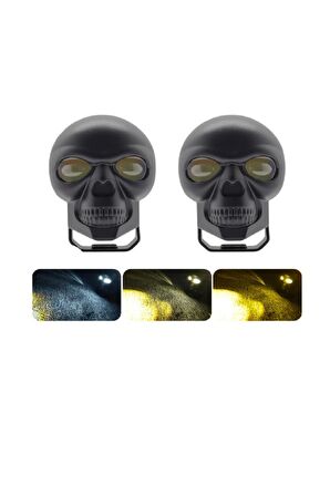 Skull Head Özel Tasarım Off Road Sis Lambası 2 Adet