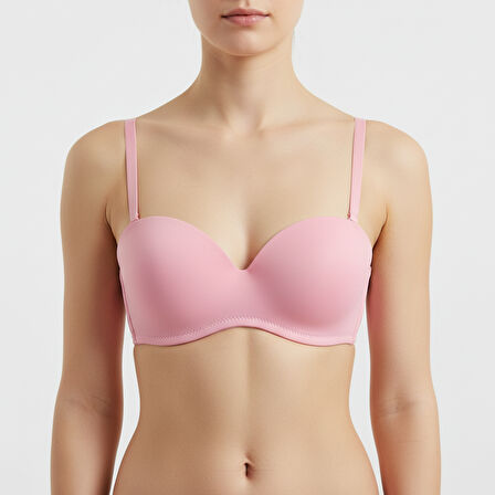 Kadın Straplez Micro Pembe Rengi Sütyen BB2002