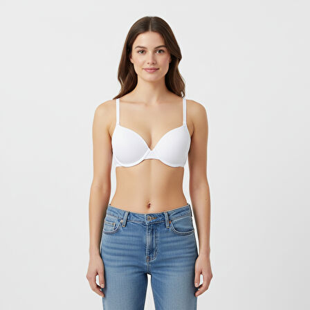 Kadın Desteksiz Micro Takma Askılı Beyaz Renk Sütyen BB2017