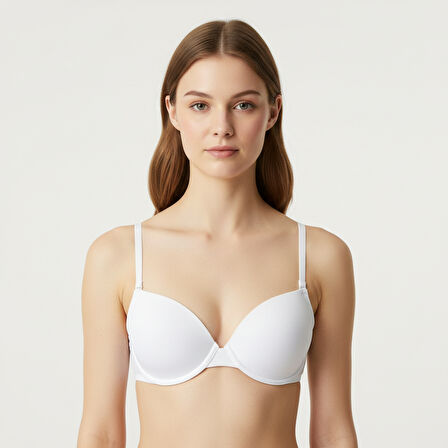 Kadın Desteksiz Micro Takma Askılı Beyaz Renk Sütyen BB2017