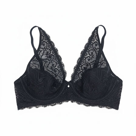 Kadın Dantelli Toparlayacı Siyah Renk Sütyen BB2023