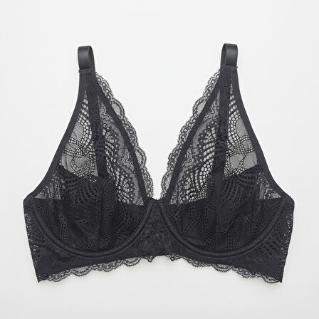 Kadın Dantelli Toparlayacı Siyah Renk Sütyen BB2023