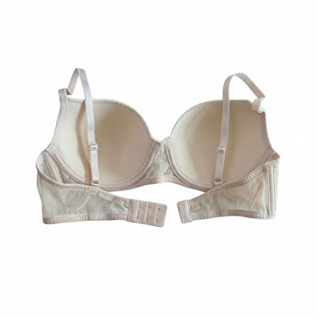 Kadın Dantelli Desteksiz Balenli Ekru Renk Sütyen BB2071
