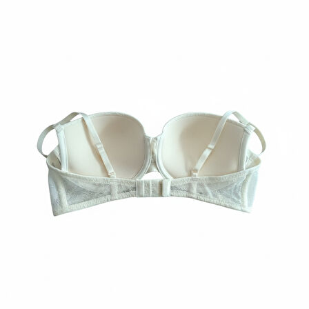 Kadın Dantelli Destekli Balenli Ekru Renk Sütyen BB2072