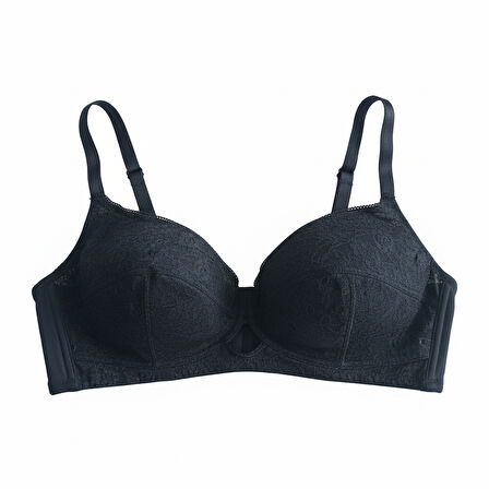 Kadın Dantelli Toparlayıcı Siyah Renk Sütyen BB2080