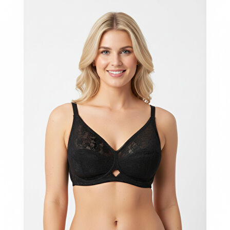 Kadın Dantelli Toparlayıcı Siyah Renk Sütyen BB2080