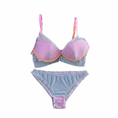 Kadın Dantelli Tüllü 2 li Set BB2087
