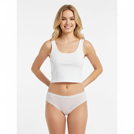 Kadın Pamuklu Beli Dantelli Külot BB2096