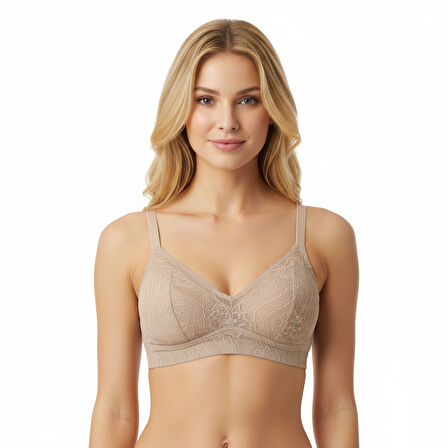 Kadın Tül Dantelli Balensiz Spor Sütyen BB2099