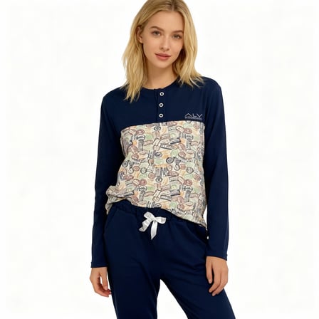 Kadın Pamuklu 2 Adet 2'li Pijama Takımı BB2213