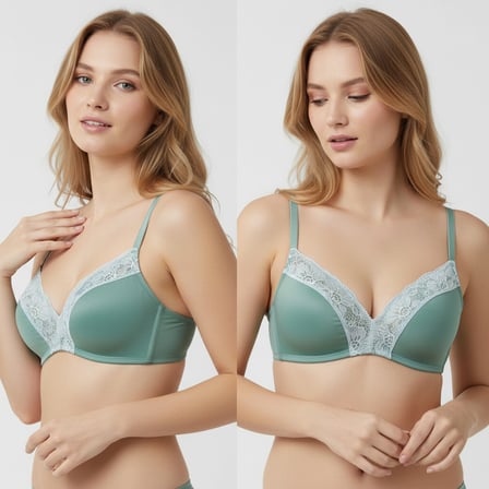 Kadın Balensiz Yeşil Renk Rib Soft Bra Sütyen BB2449