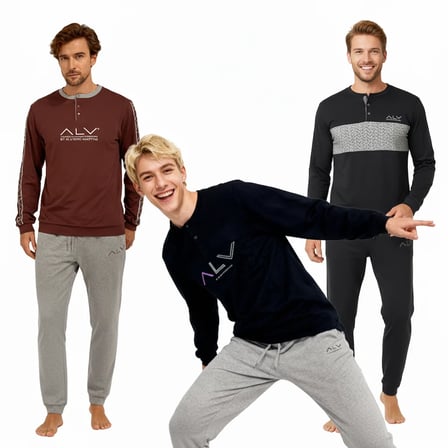 Erkek Pamuklu Bohçalık Ve Çeyizlik 3 Adet 2'li Pijama Takımı BB2235