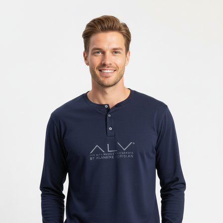 Erkek Pamuklu Bohçalık Ve Çeyizlik Lacivert Renk Pijama Takımı AL001 V1