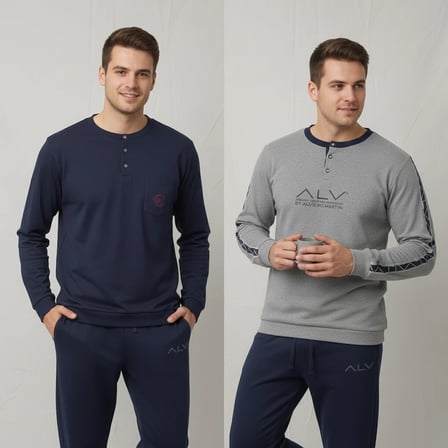 Erkek Pamuklu Bohçalık Ve Çeyizlik 2 Adet 2'li Pijama Takımı BB2477