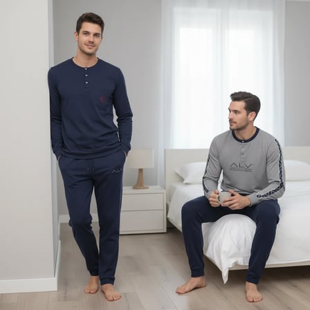 Erkek Pamuklu Bohçalık Ve Çeyizlik 2 Adet 2'li Pijama Takımı BB2477