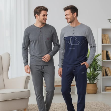 Erkek Pamuklu Bohçalık Ve Çeyizlik 2 Adet 2'li Pijama Takımı BB2478