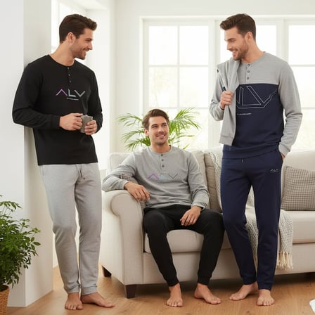 Erkek Pamuklu Bohçalık Ve Çeyizlik 3 Adet 2'li Pijama Takımı BB2481