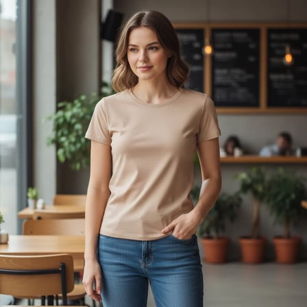 Kadın Bisilet Yaka Kısa Kollu Basic Tshirt BB2497