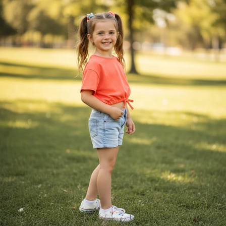 Çocuk Beli Lastikli Crop Tshirt CB1020
