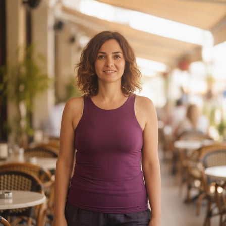 Kadın Basic Kolsuz İçi Yarım Astarlı Tshirt BB2538