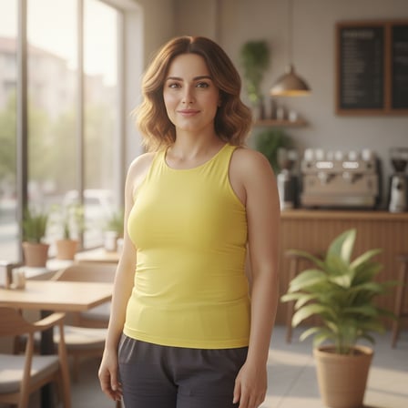 Kadın Basic Kolsuz İçi Yarım Astarlı Tshirt BB2538