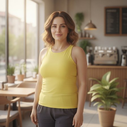 Kadın Basic Kolsuz İçi Yarım Astarlı Tshirt BB2538