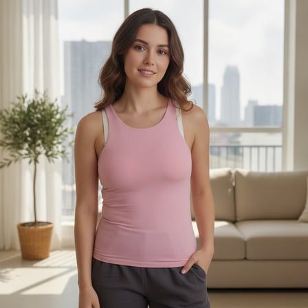 Kadın Basic Kolsuz İçi Yarım Astarlı Tshirt BB2538