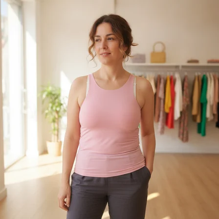 Kadın Basic Kolsuz İçi Yarım Astarlı Tshirt BB2538