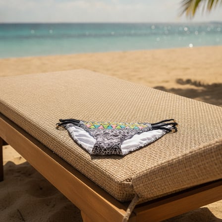 Kadın Plaj Giyim Siyah Desenli Bikini Alt BB2575