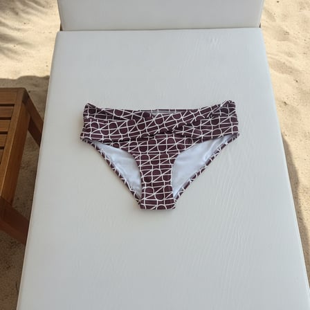 Kadın Plaj Giyim Kahverengi Desenli Bikini Alt BB2581