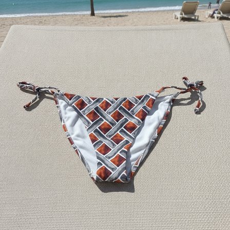 Kadın Plaj Giyim Desenli İpli Bikini Alt BB2583