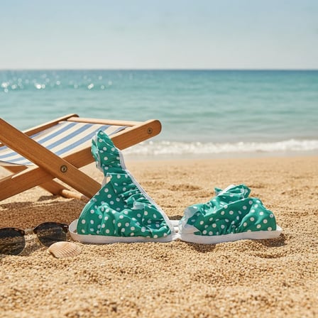 Kadın Plaj Giyim Yeşil Renk Puantiyeli Bikini Üst BB2624