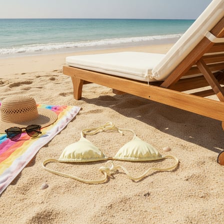 Kadın Plaj Giyim Sarı Renk Boyundan Bağlamalı Bikini Üst BB2625
