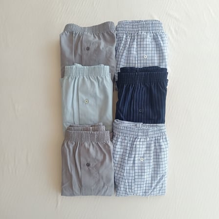 Erkek 6'lı Paket Karışık Renk Dokuma Kumaş Boxer 002-0014 0071-No:005 BB2651