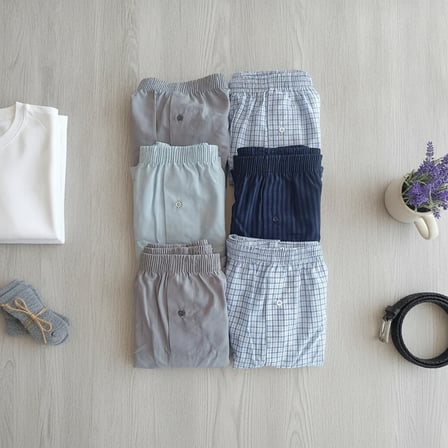 Erkek 6'lı Paket Karışık Renk Dokuma Kumaş Boxer 002-0014 0071-No:005 BB2651