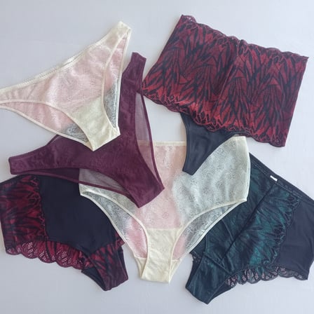 Kadın Çeyizlik Ve Bohçalık 6'lı Paket Saten Dantel Karışık Renk Checky Slip Serisi BB2654