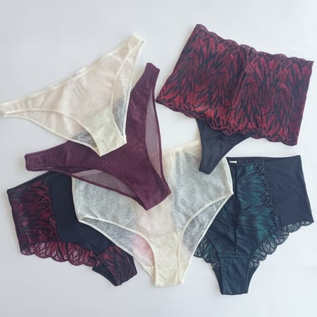 Kadın Çeyizlik Ve Bohçalık 6'lı Paket Saten Dantel Karışık Renk Checky Slip Serisi BB2654