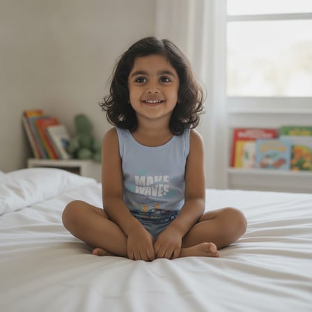 Çocuk Baskılı Açık Mavi Renk 2'li Takım CB1049