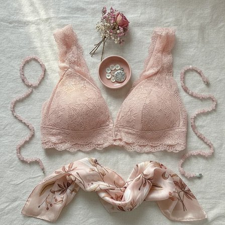 Kadın Dantelli Önden Çıtçıtlı Emzirme Sütyeni Gül Kurusu Renk BB2678