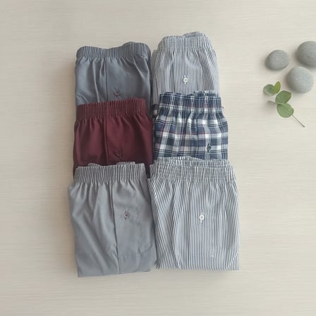 Erkek 6'lı Paket Karışık Renk Dokuma Kumaş Boxer BB2684