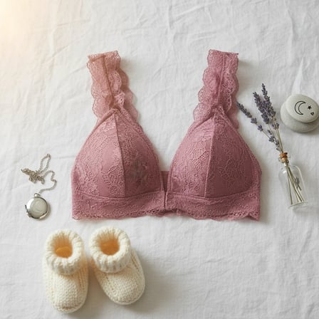 Kadın Dantelli Önden Çıtçıtlı Emzirme Sütyeni Vişne Renk BB2718